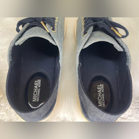 MICHAEL Michael Kors Women’s Denim Kristy Lace Up Leather Canvas Shoes Size 9 - Picture 3 of 9